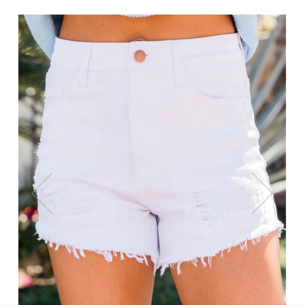 Pink Lily White Shorts